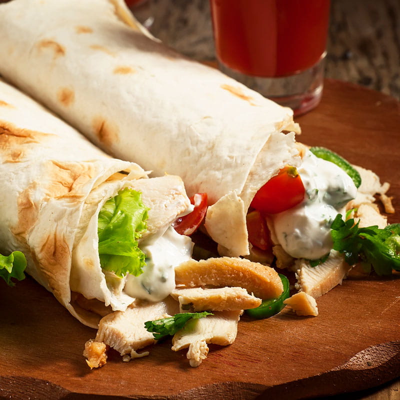 Burger de pui în stil shaworma