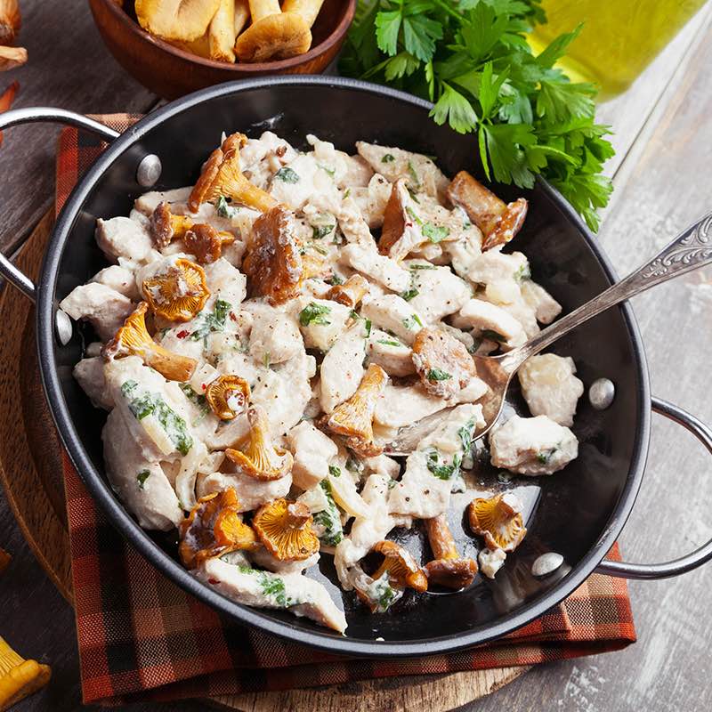 Pui cu sos cu ciuperci